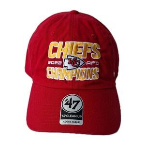 '47 Kansas City Chiefs 2023 AFC Champions Snapback Hat Red OSFA NEW